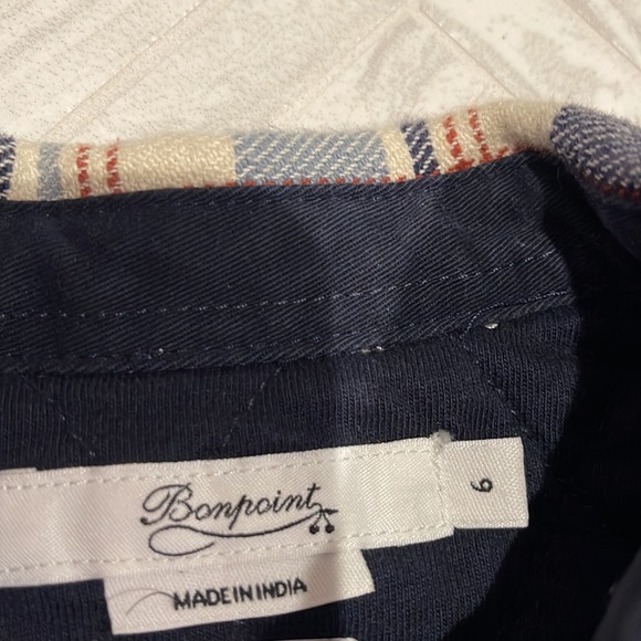 Bonpoint plaid shirt jacket, snap front, size 6 - Picture 4 of 8